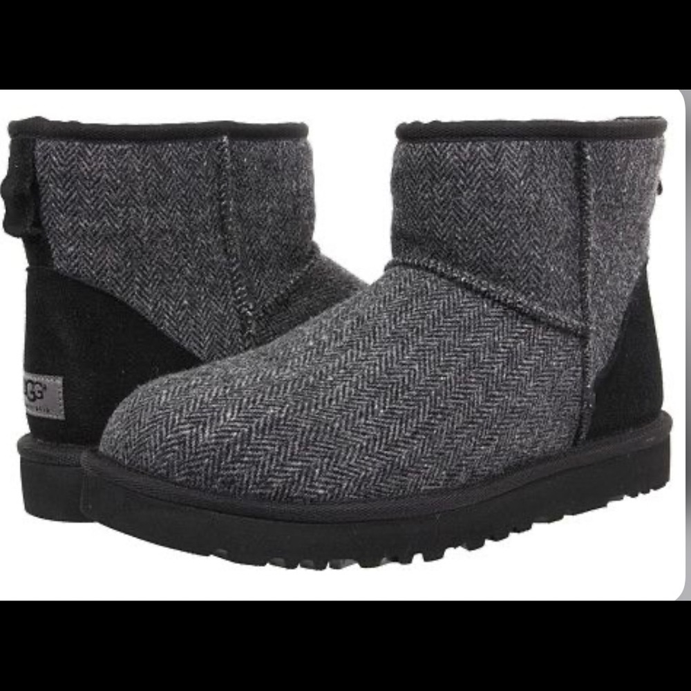 UGG Mini Classic Black/Grey Tweed Donegal
